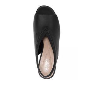 Alfani Womens Ceal Peep-Toe Slingbac Black Smooth